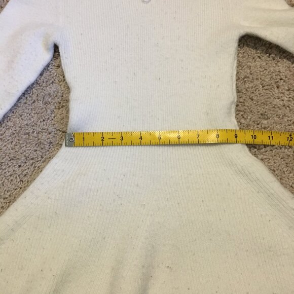 Vintage Y2K Off White Knit Peplum Style Sweater - Picture 7 of 10